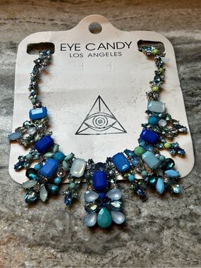 Eye Candy Blue & Teal Crystal Statement Necklace